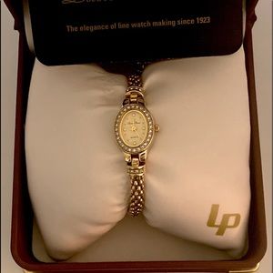Lucian Piccard Gold Tone Bracelet Watch 6.75”